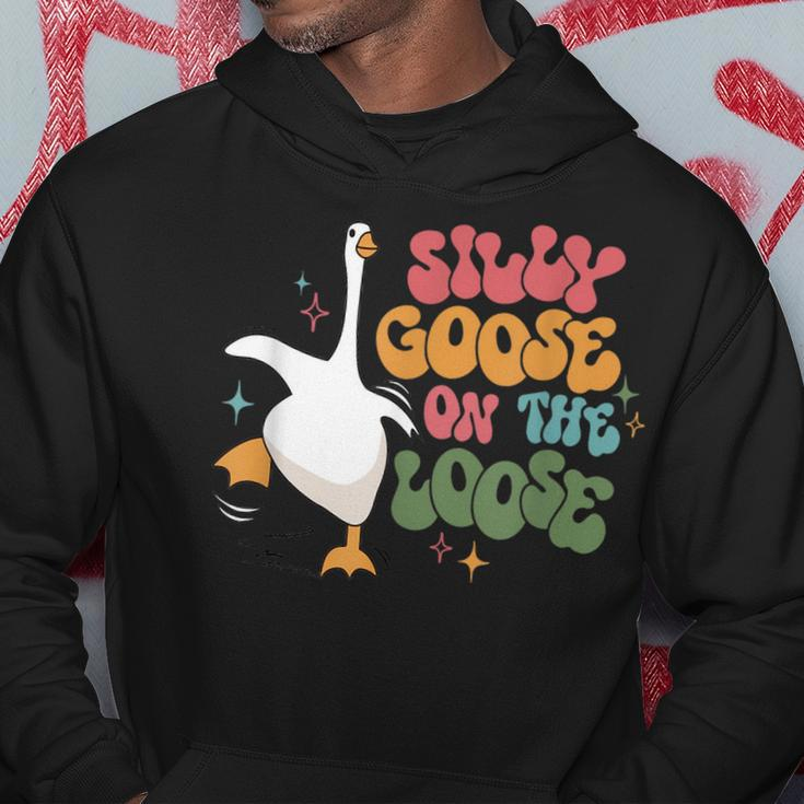 Silly Goose On The Loose Retro Groovy Silly Goose Club Hoodie Unique Gifts