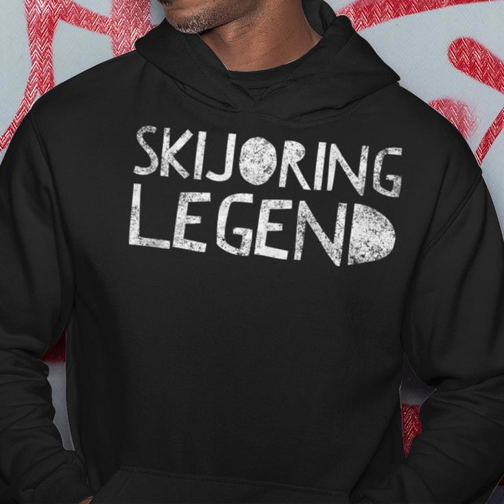 Skijoring Legend Ski Skiing Winter Sport Quote Skis Hoodie Unique Gifts
