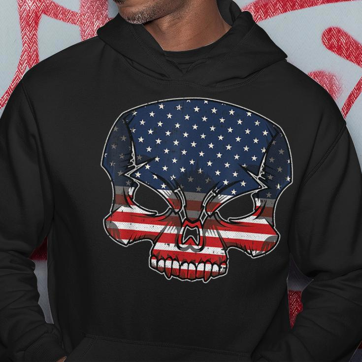 Skull American Flag 4Th Of July Cool Skeleton Patriotic Patriotic Funny Gifts Hoodie Unique Gifts
