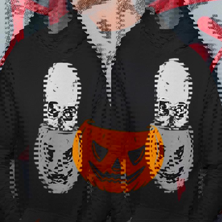 Skull Pumpkin Halloween Subtle Minimal Trick Or Treat Halloween Hoodie Unique Gifts