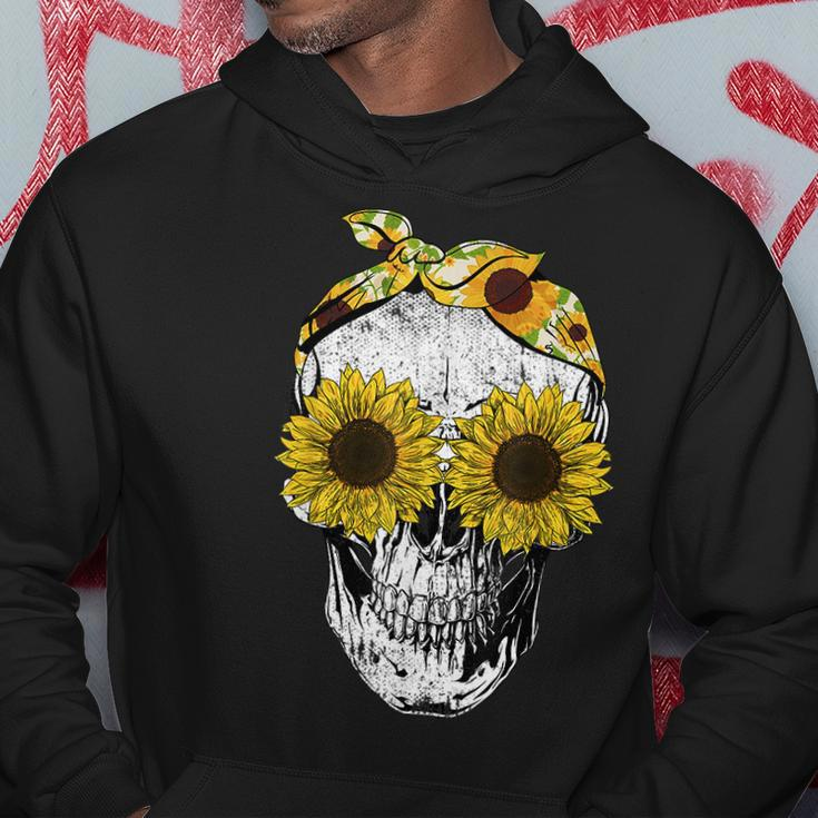 Skull Sunflower Floral Bandana Skeleton Head Hoodie Unique Gifts