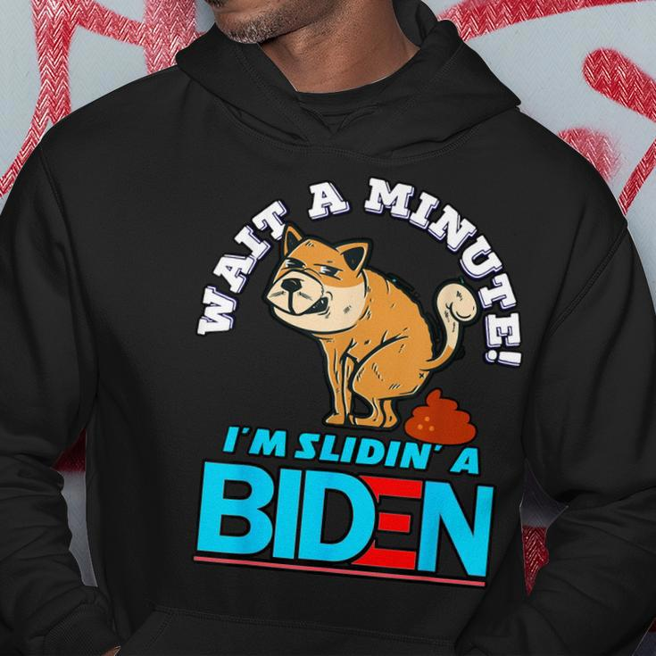 Slidin Biden Funny Dog Trump Political Sarcasm Hoodie Funny Gifts