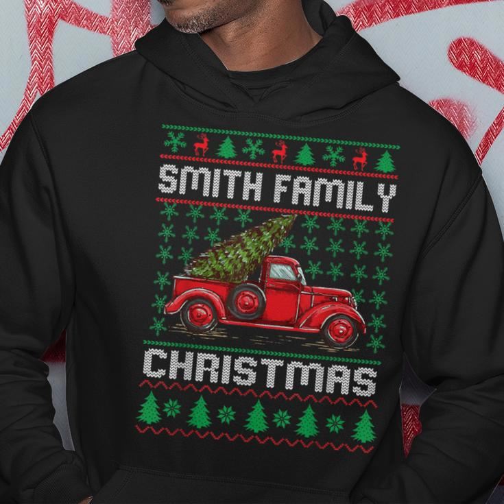 Smith Family Ugly Christmas Sweater Red Truck Xmas Hoodie Unique Gifts