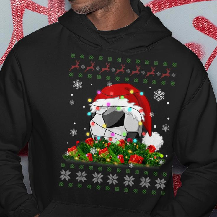 Soccer Ugly Sweater Christmas Pajama Lights Sport Lover Hoodie Unique Gifts