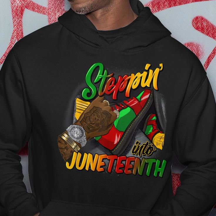 Steppin Into Junenth Like My Ancestors Black Men Hoodie Funny Gifts