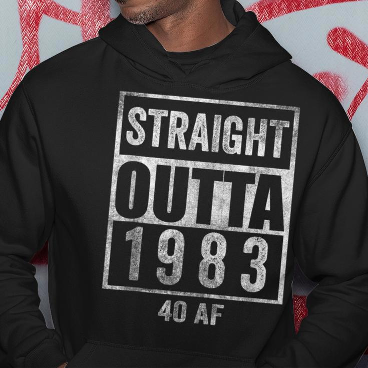 Straight Outta 1983 40 Af 40 Years 40Th Birthday Funny Gag Hoodie Funny Gifts