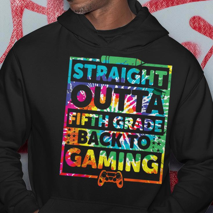 Straight Outta Fifth Grade Gaming 5Th Grade Gamer Tie Dye Hoodie Unique Gifts