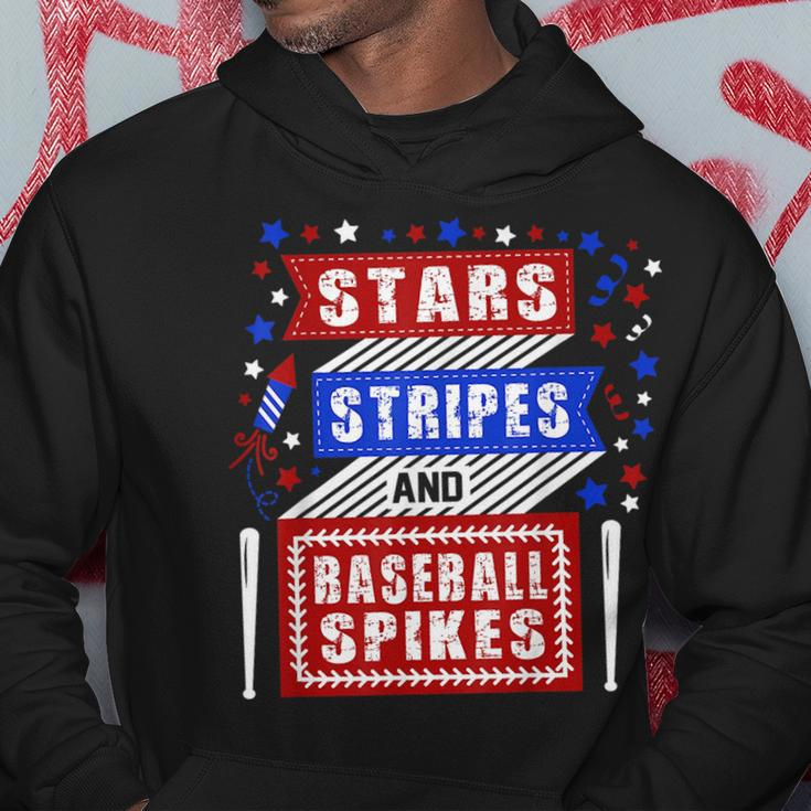 Stripes Stars And Baseball Spikes 4Th Of July Independence Hoodie Unique Gifts