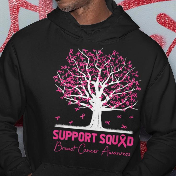 Support Squad Breast Cancer Awareness Fall Tree Pink Ribbon Breast Cancer Awareness Funny Gifts Hoodie Unique Gifts