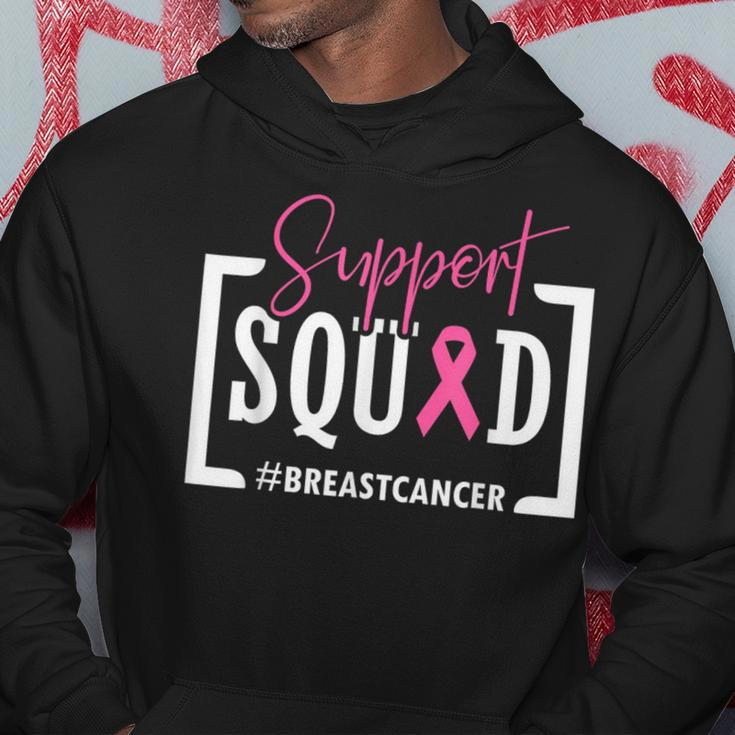 Support Squad Breast Cancer Awareness Warrior Pink Ribbon Hoodie Funny Gifts
