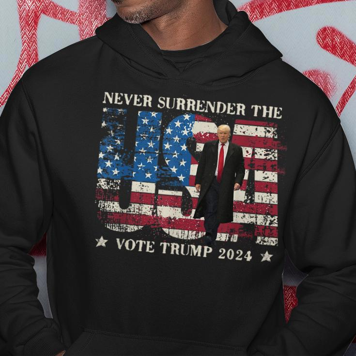 Never Surrender The Usa Grunge Vote Trump 2024 Hoodie Unique Gifts