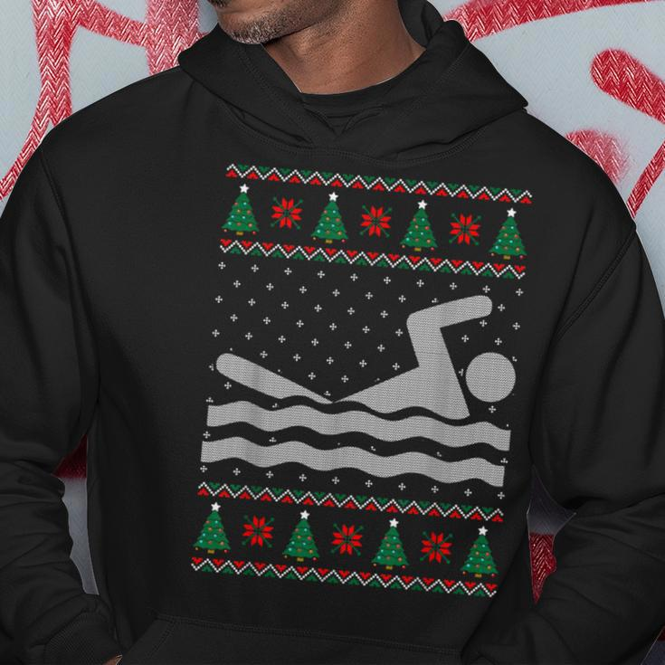 Swimming Ugly Christmas Sweater Hoodie Unique Gifts