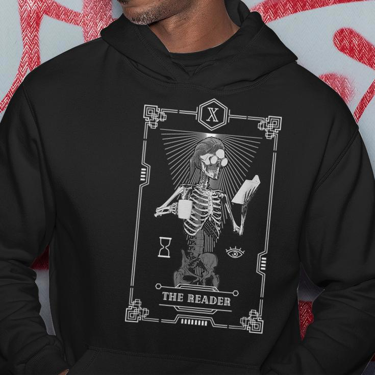 Tarot Card The Reader Bookish Astrology Skeleton Astrology Funny Gifts Hoodie Unique Gifts