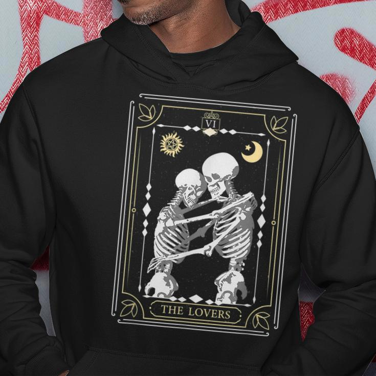 Tarot Cards The Lovers Witchy Vintage Halloween Themed Tarot Funny Gifts Hoodie Unique Gifts