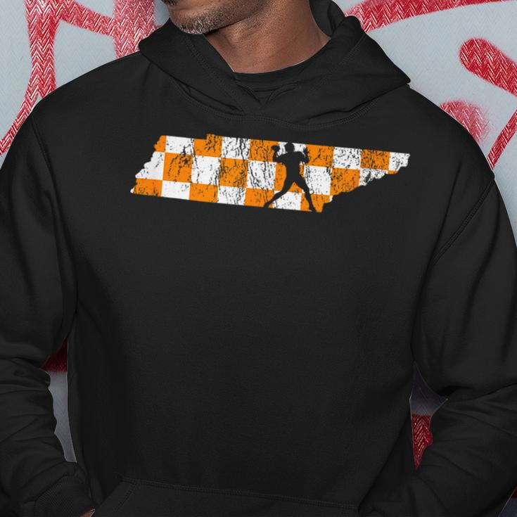 Tennessee State Flag Knoxville Orange Quarterback Outline Hoodie Funny Gifts