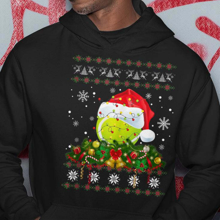 Tennis Ugly Sweater Christmas Pajama Lights Sport Lover Hoodie Unique Gifts