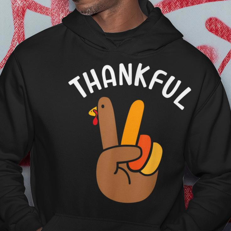 Thankful Peace Hand Sign For Thanksgiving Turkey Dinner Hoodie Funny Gifts