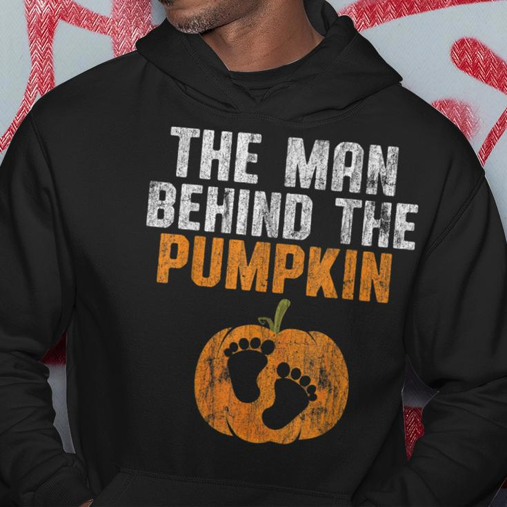 The Man Behind The Pumpkin Pregnancy Halloween New Dad To Be Gift For Mens Hoodie Unique Gifts