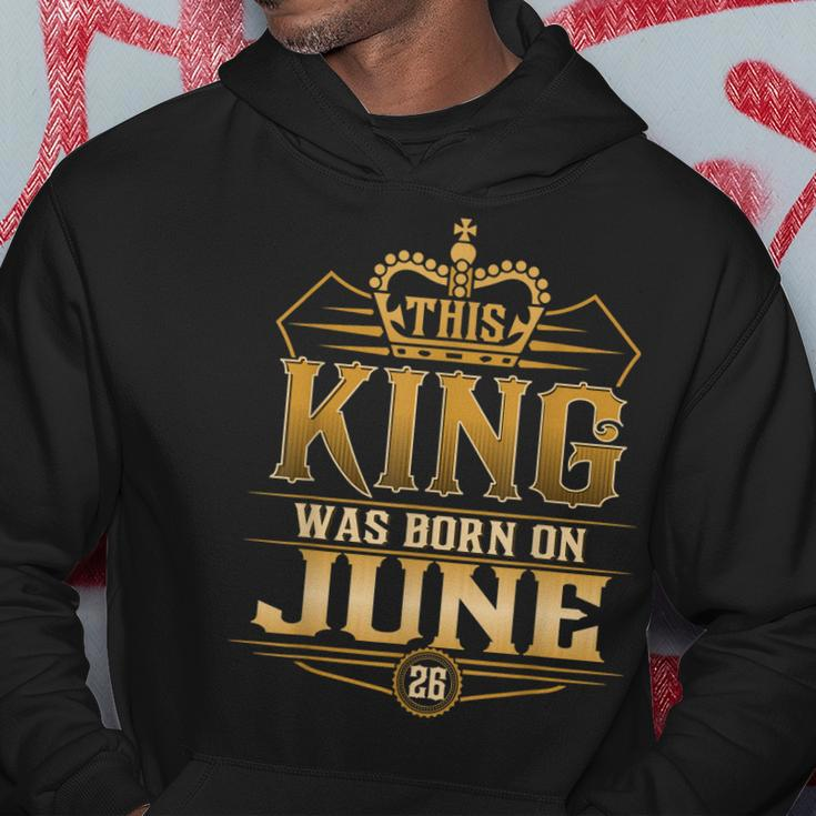 This King Was Born On June 26Th Cancer Gemini Hoodie Unique Gifts