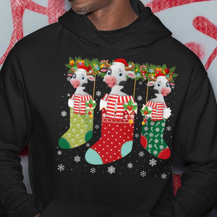 Three Cow In Socks Ugly Christmas Sweater Party Hoodie Unique Gifts