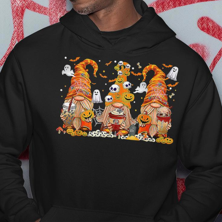 Three Gnomes Scary Pumpkin Spice Latte Skull Ghost Halloween Hoodie Unique Gifts