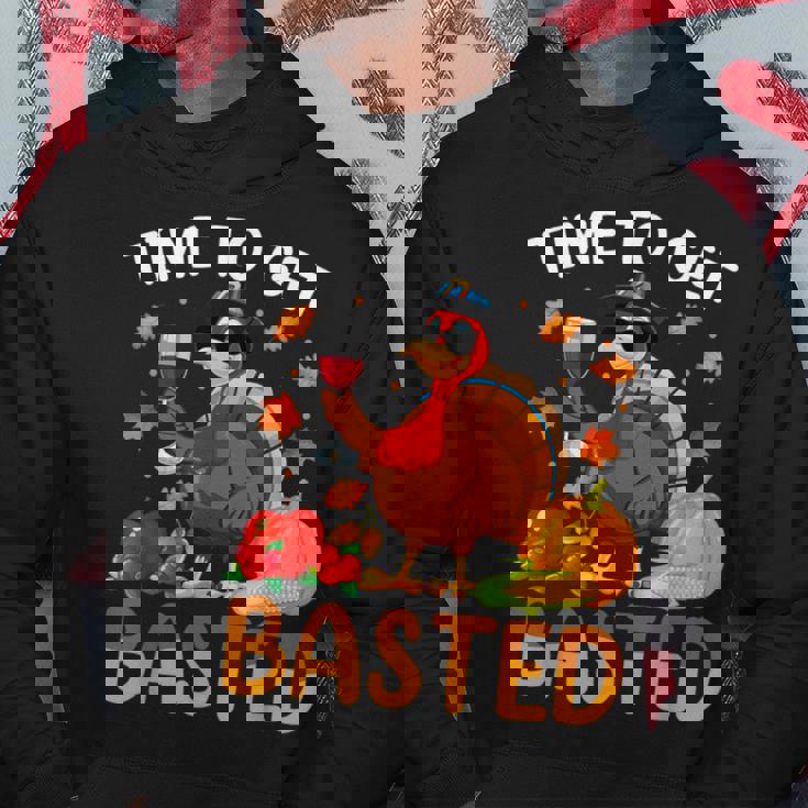 Time To Get Basted Cool Turkey Thanksgiving Drinking Hoodie Unique Gifts