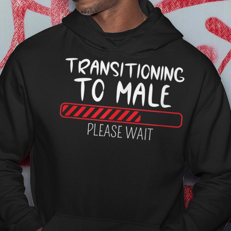 Transitioning To Male Please Wait Funny Transgender Ftm Hoodie Unique Gifts