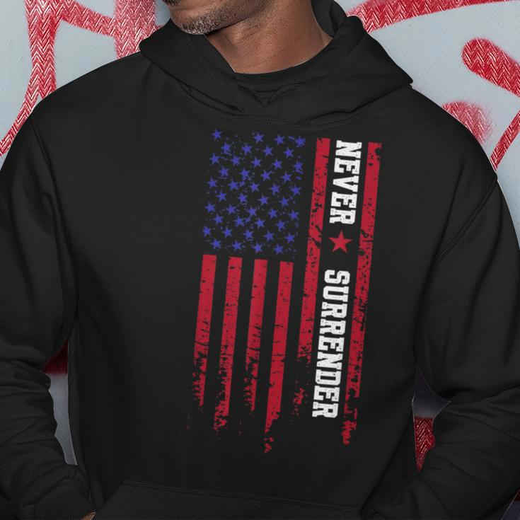 Trump Never Surrender 2024 Support Trump Hoodie Funny Gifts