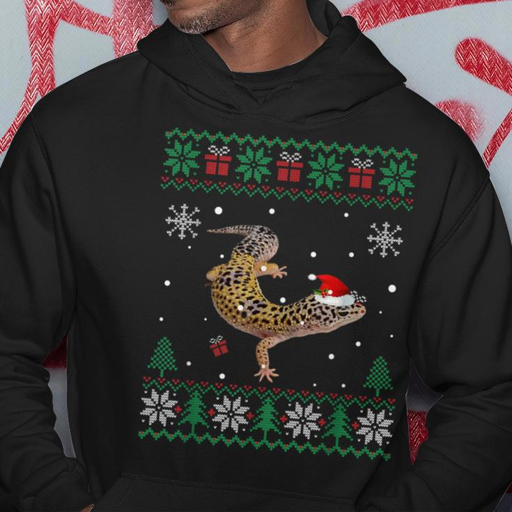 Ugly Christmas Pajama Sweater Leopard Gecko Animals Lover Hoodie Unique Gifts
