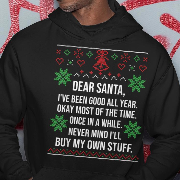 Ugly Christmas Sweater Dear Santa Claus Wish List Hoodie Unique Gifts