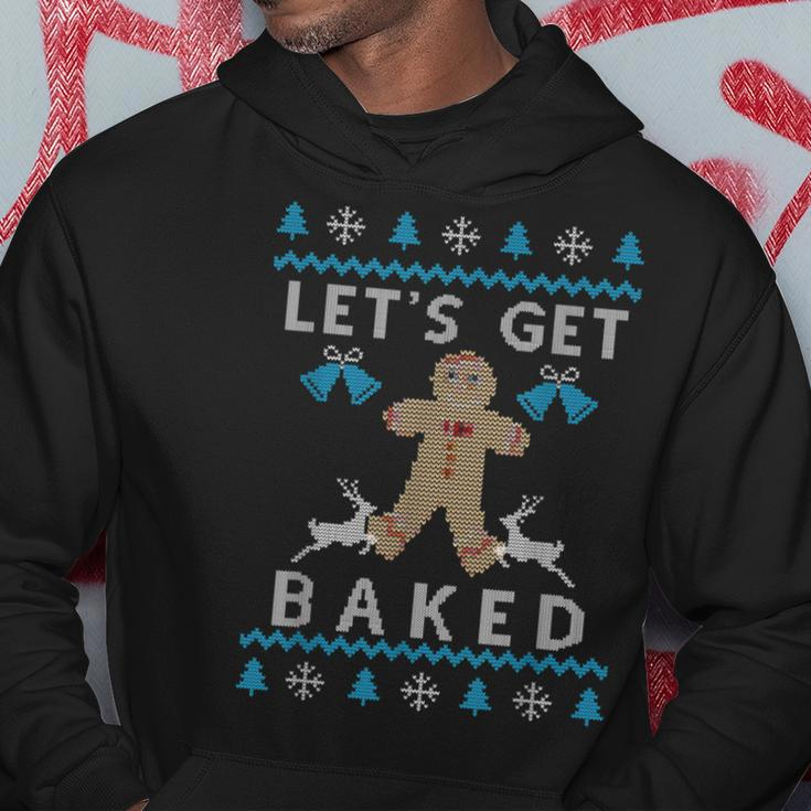 Ugly Christmas Sweater Let's Get Baked Hoodie Unique Gifts
