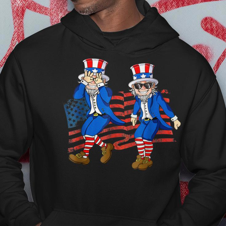 Uncle Sam Griddy Dance Funny 4Th Of July American Flag Hoodie Unique Gifts