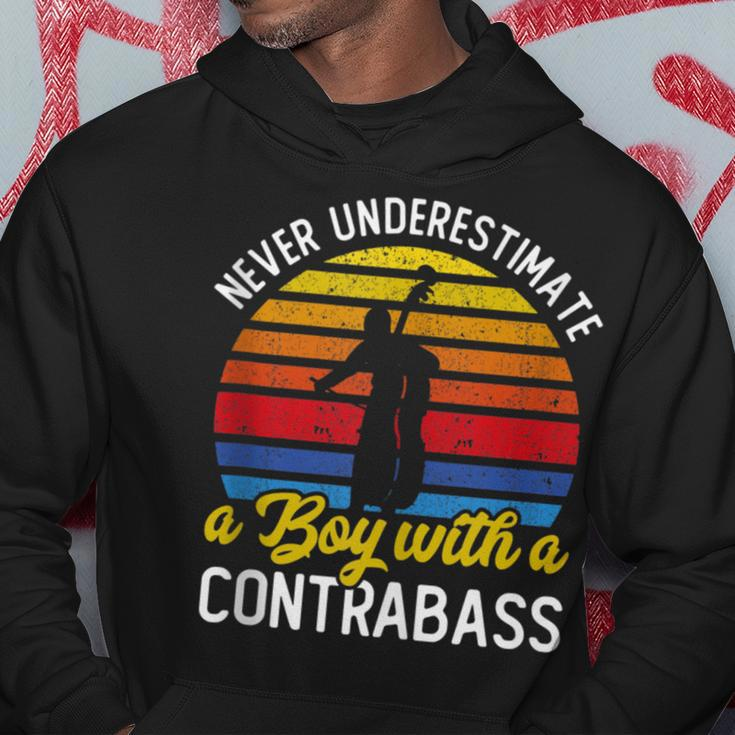 Never Underestimate A Boy With A Contrabass Double Bass Hoodie Unique Gifts