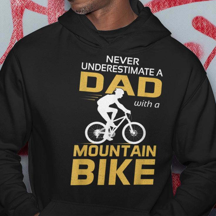 Never Underestimate A Dad With A Mountain Bike Hoodie Unique Gifts