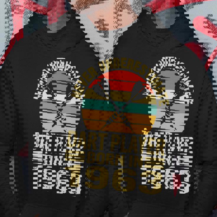 Never Underestimate Dart Player Born In 1963 Dart Darts Hoodie Personalized Gifts