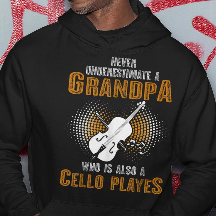 Never Underestimate Grandpa Who Is Also A Cello Player Hoodie Unique Gifts