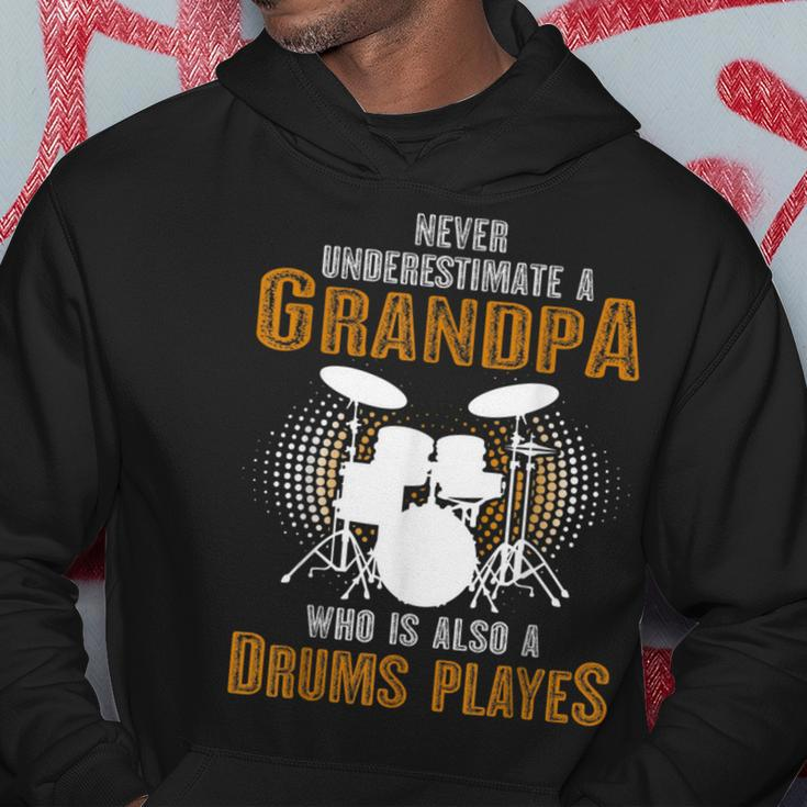 Never Underestimate Grandpa Who Is Also A Drums Player Hoodie Unique Gifts