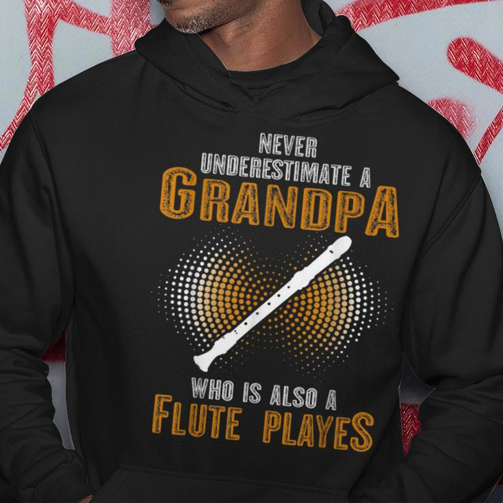 Never Underestimate Grandpa Who Is Also A Flute Player Hoodie Unique Gifts