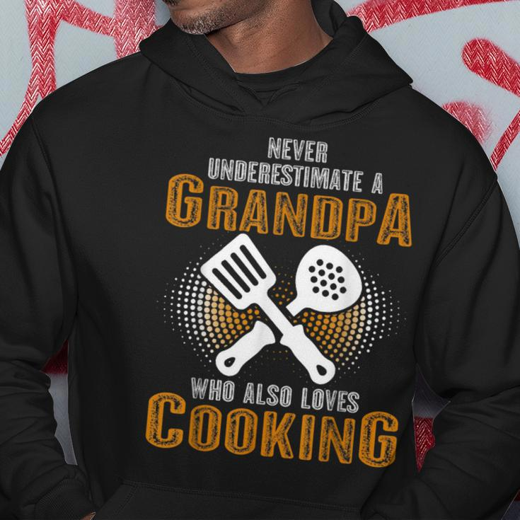 Never Underestimate Grandpa Who Is Also Loves Cooking Hoodie Unique Gifts