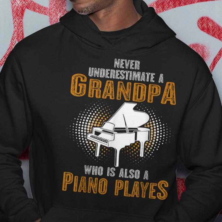Never Underestimate Grandpa Who Is Also A Piano Player Hoodie Unique Gifts