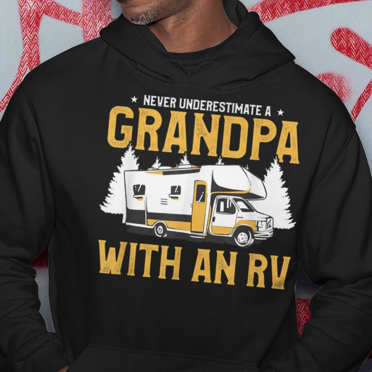 Never Underestimate A Grandpa With An Rv Motorhome Camping Hoodie Unique Gifts