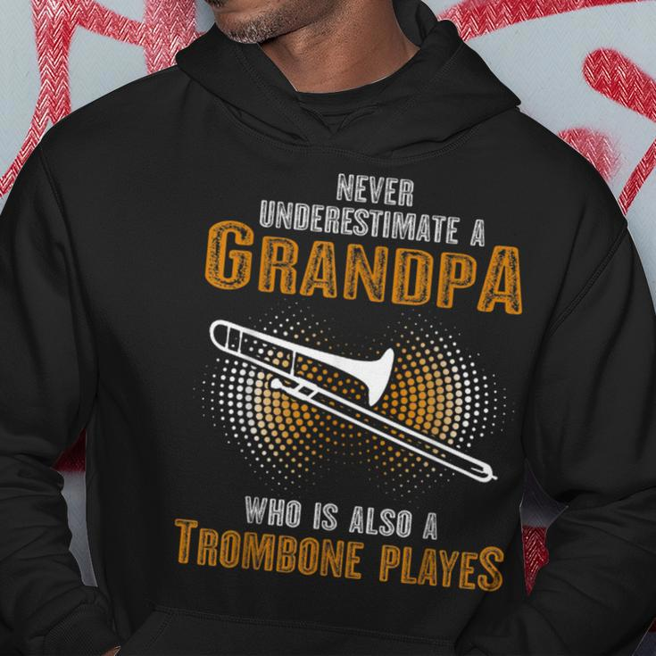 Never Underestimate Grandpa Who Is Also A Trombone Player Hoodie Unique Gifts