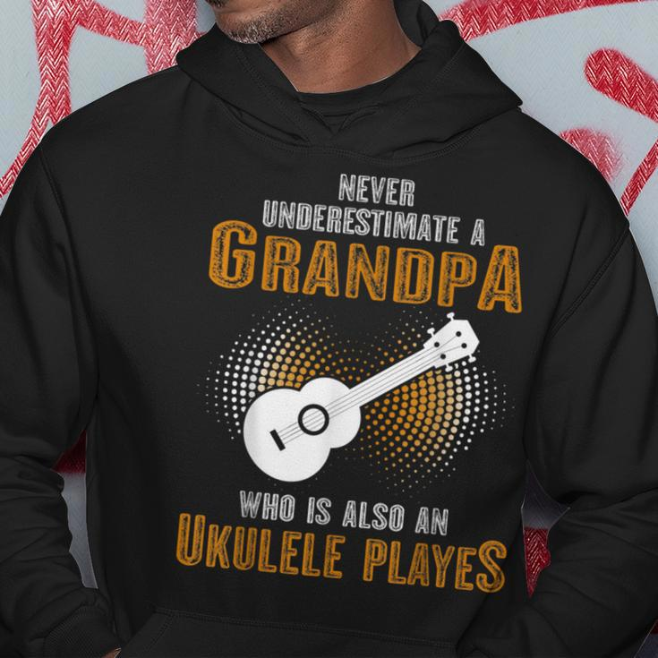 Never Underestimate Grandpa Who Is Also A Ukulele Player Hoodie Unique Gifts