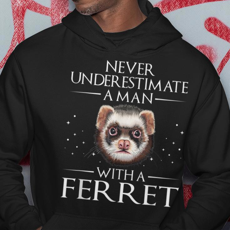 Never Underestimate A Man With A Ferret Ferret Daddy Hoodie Unique Gifts
