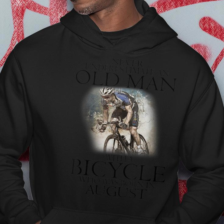 Never Underestimate An Old Man With A Bicycle Born In August Hoodie Funny Gifts