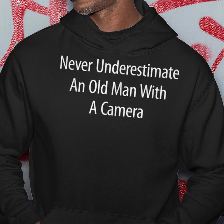 Never Underestimate An Old Man With A Camera Hoodie Funny Gifts