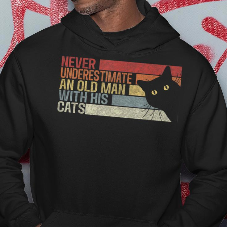 Never Underestimate An Old Man With His Cats Cats Lovers Hoodie Funny Gifts
