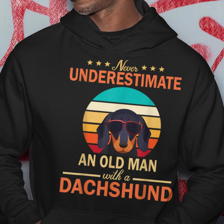 Never Underestimate An Old Man With A Dachshund Dogs Father Hoodie Personalized Gifts