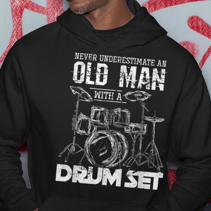 Never Underestimate An Old Man Drums Hoodie Unique Gifts