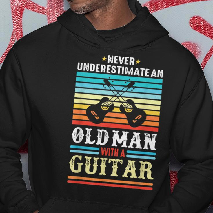 Never Underestimate An Old Man With A Guitar Acoustic Guitar Hoodie Funny Gifts